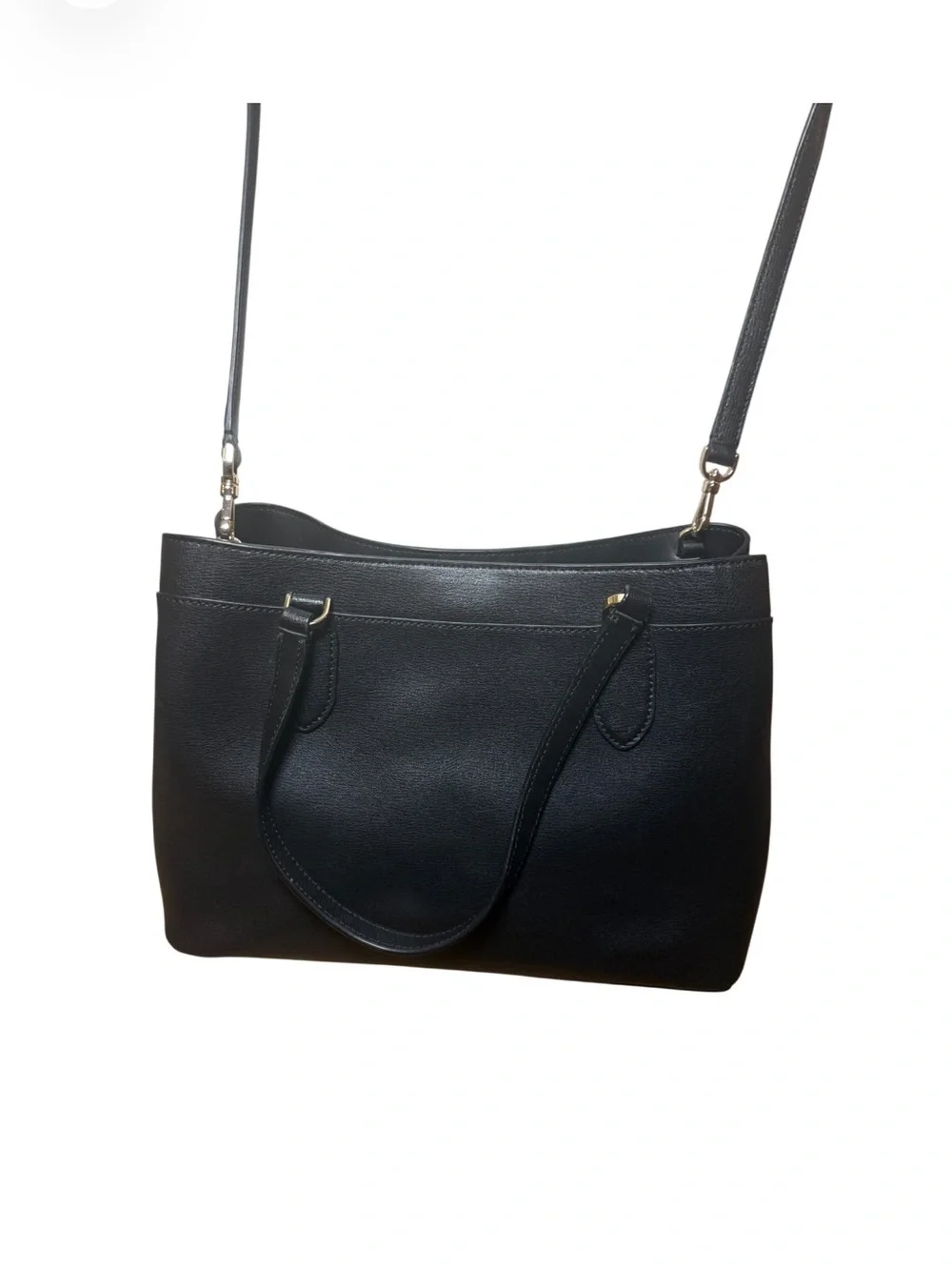 Kate Spade New York Sienna Satchel Black Leather with Detachable Strap-Like New